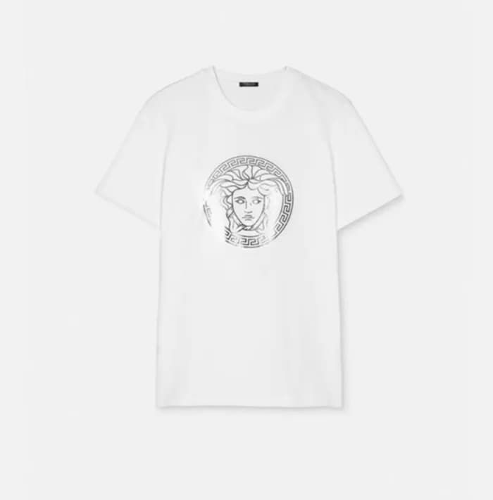 베르사체 남성 이니셜 화이트 반팔티 - Versace Mens Initial White T… - 1