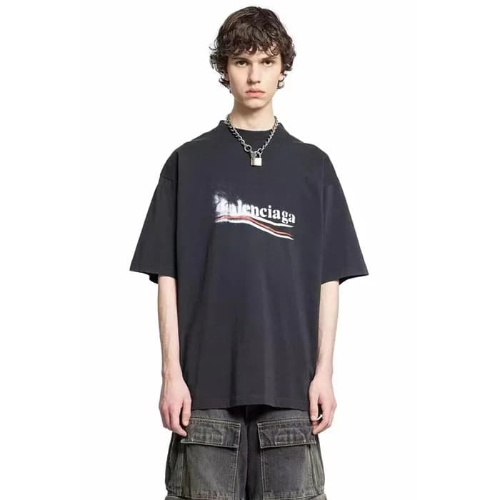 발렌시아가 남성 블랙 반팔티 - Balenciaga Mens Black Tshirts - … - 1