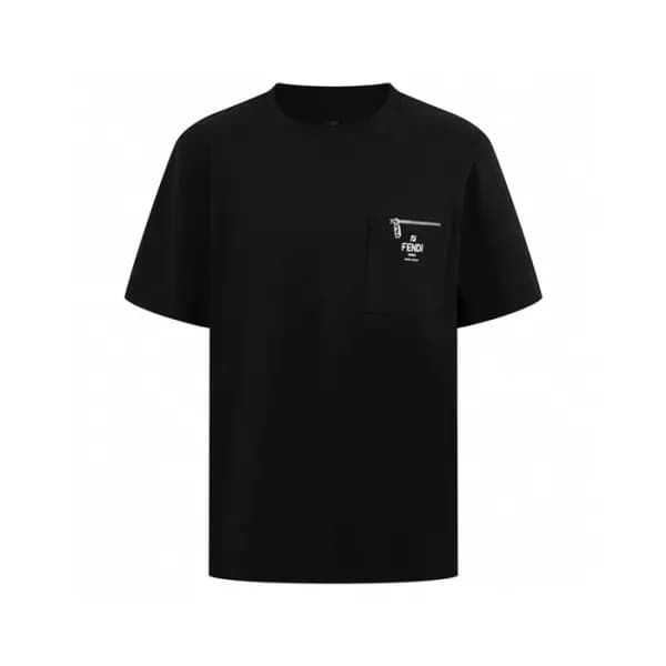 펜디 남성 블랙 반팔 티셔츠 - Fendi Mens Black Tshirts - fec92… - 1