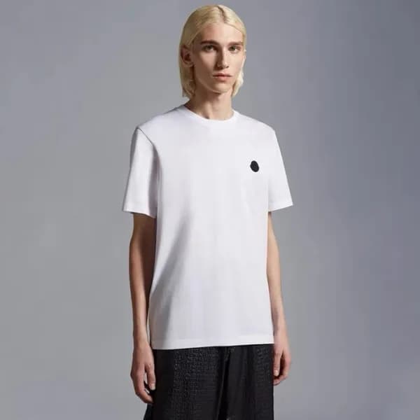 몽클레어 남성 패치 반팔티 - Moncler Mens White Tshirts - moc1… - 1