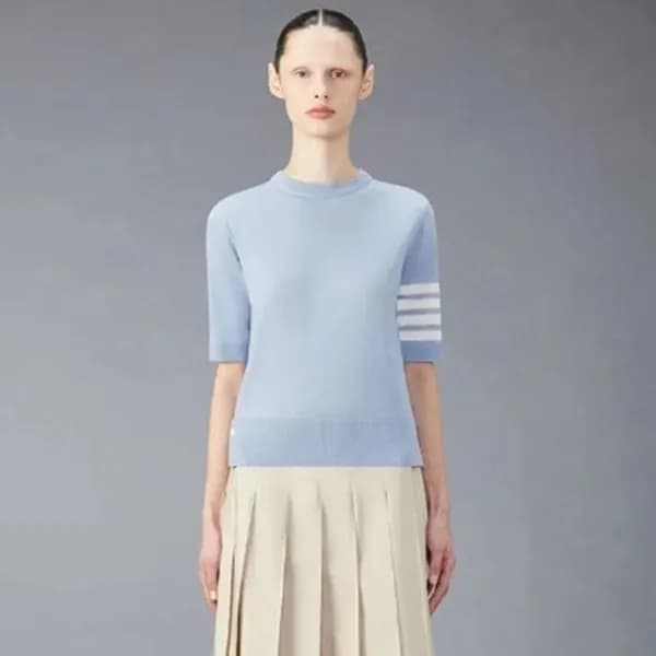 톰브라운 여성 라운드 반팔 니트 - Thom Browne Womens Kints - thc… - 1