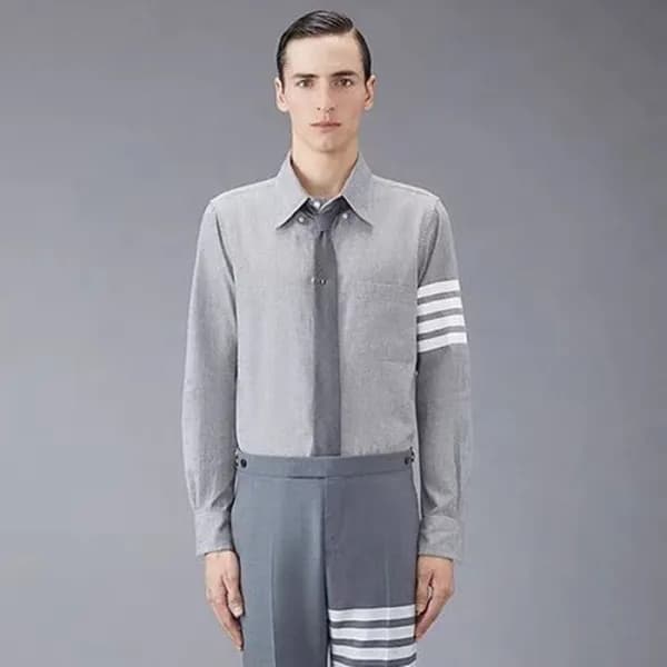 톰브라운 남성 그레이 셔츠 - Thom Browne Mens Gray Dress Shirt… - 1