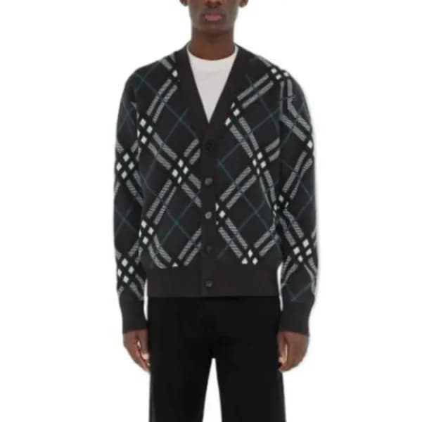 버버리 남성 브이넥 가디건 - Burberry Mens V-neck Cardigan - b… - 1