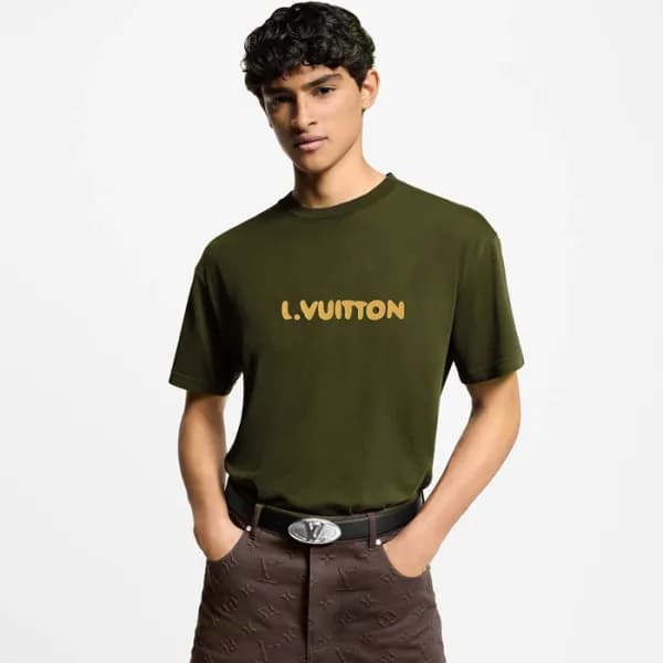 루이비통 남성 라운드 반팔 티셔츠 - Louis vuitton Mens Round Tshi… - 1