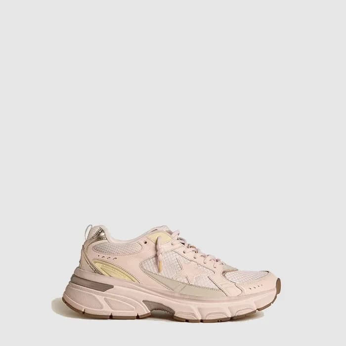 골든구스 여성 핑크 레더 메쉬 어퍼 스타 스니커즈 - Golden Goose Womens … - 1