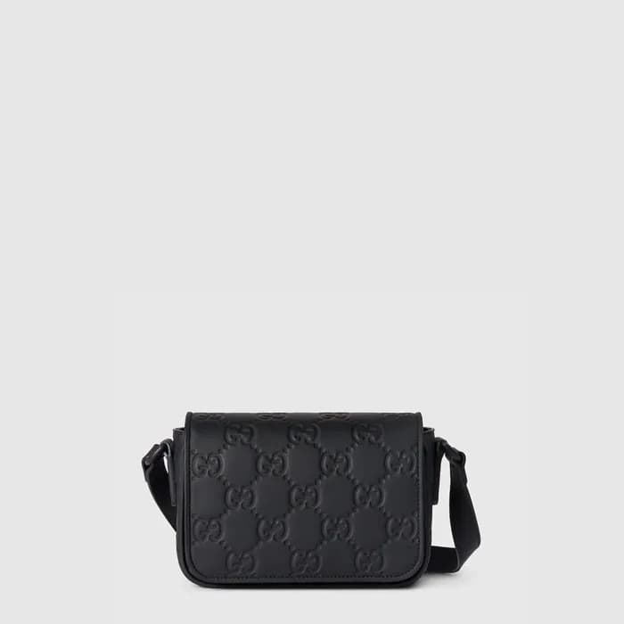 구찌 남성 GG 러버 효과 수퍼 미니백 - Gucci Mens GG Rubber Effec… - 1