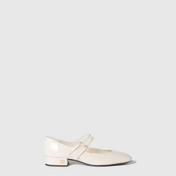 미우미우 여성 버클 장식 페이턴트 가죽 슬링백 펌프스 - Miu Miu Buckle-emb… - 1