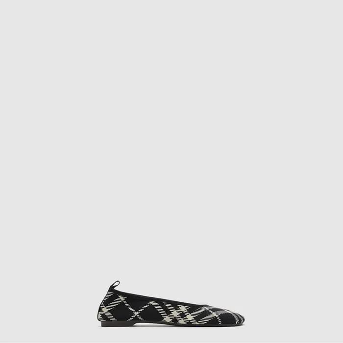버버리 여성 체크 니트 베이비 발레리나 - Burberry Womens Check Knit… - 1
