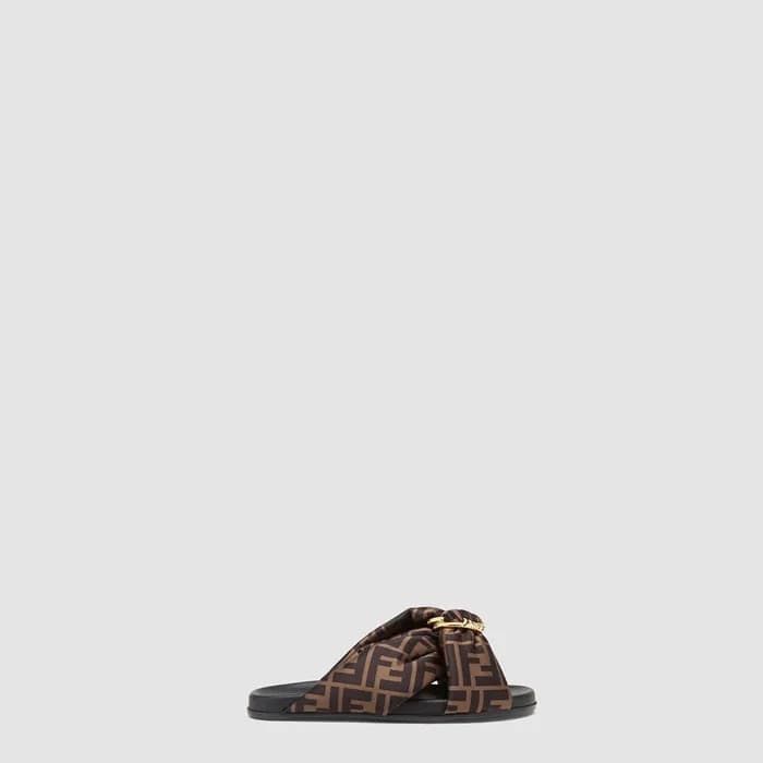 펜디 여성 필 가죽 슬라이드 - Fendi Womens Phil Leather Slides… - 1