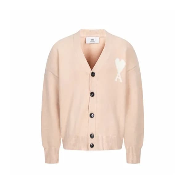 아미 남/녀 브이넥 가디건 - Ami Unisex V-neck Cardigan - amc9… - 1