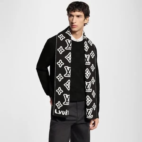 루이비통 남성 모노그램 블래스트 니티드 스카프 - Louis vuitton Mens Mon… - 1