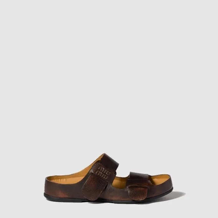 미우미우 여성 블리치드 가죽 샌들 - Miumiu Womens Bleached Leathe… - 1