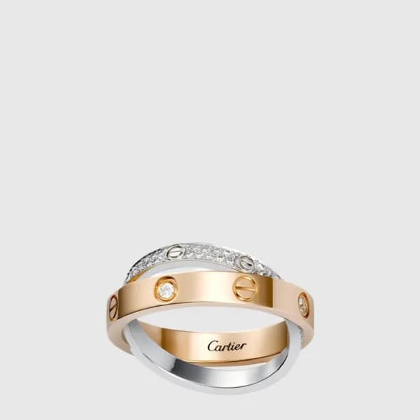 까르띠에 여성 러브 더블 링 다이아몬드 링 - Cartier Womens Love Doub… - 1