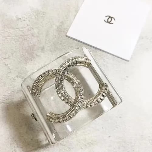 CHANEL White Gold Bangle - 샤넬 여성용 팔지18k 도금 화이트 골… - 1