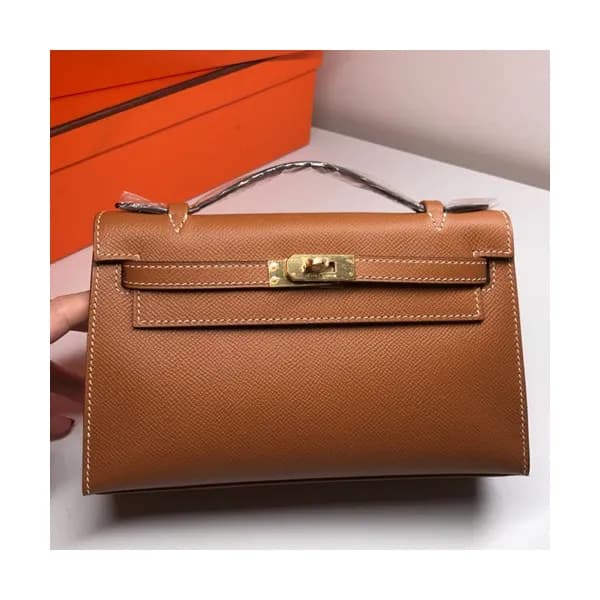 Hermes Mini Kelly Epsom Leather Tote Bag / Clutch … - 1