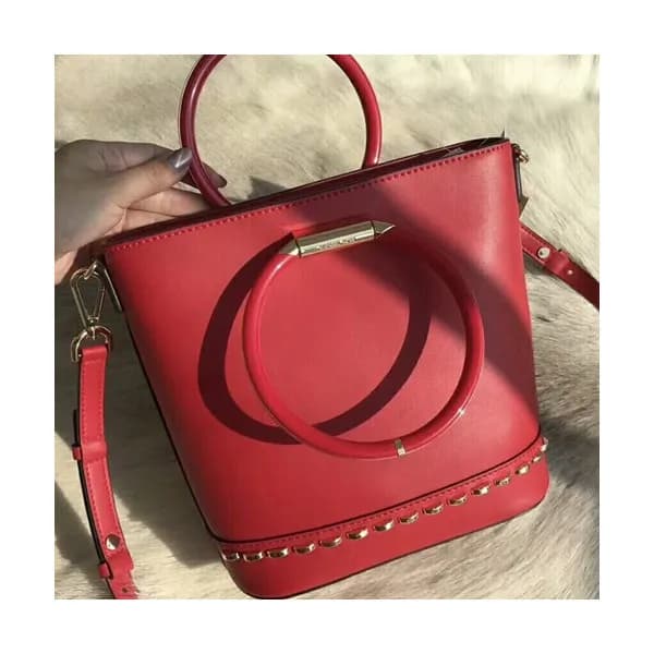 Michael Kors Leather Bucket Tote Shoulder Bag, 22.… - 1