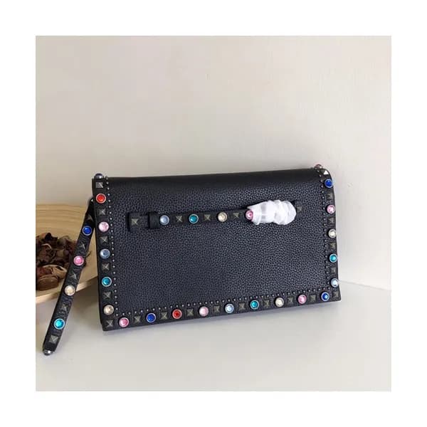 Valentino 2019 Stud Leather Clutch Bag,28cm - 발렌티노… - 1