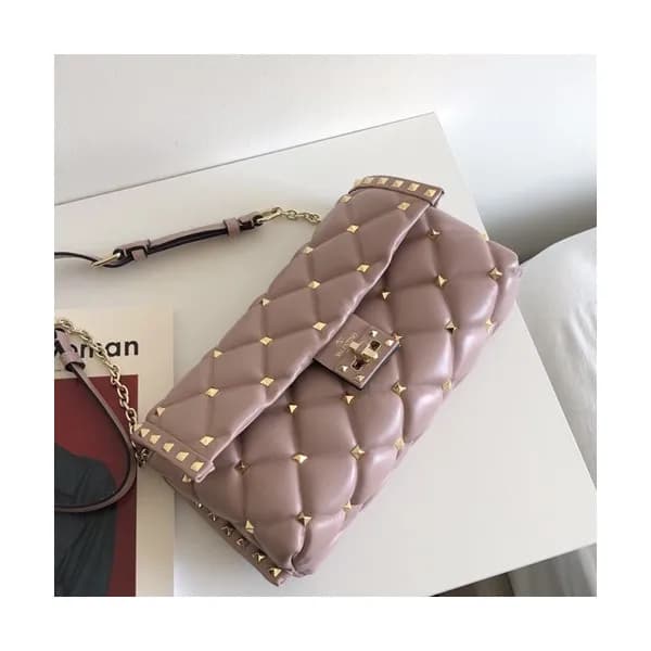 Valentino 2019 Leather Garavani CandyStud Chain Sh… - 1