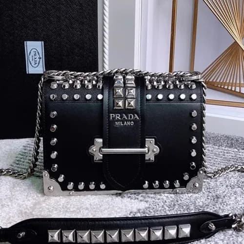 Prada 2019 Cahier Leather Shoulder Bag,20cm - 프라다 … - 1