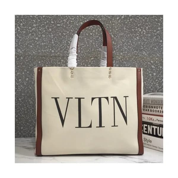 Valentino 2019 Canvas VLTN Tote Shoudler Bag,37CM … - 1
