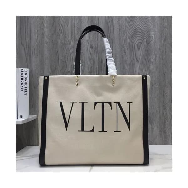 Valentino 2019 Canvas VLTN Tote Shoudler Bag,37CM … - 1