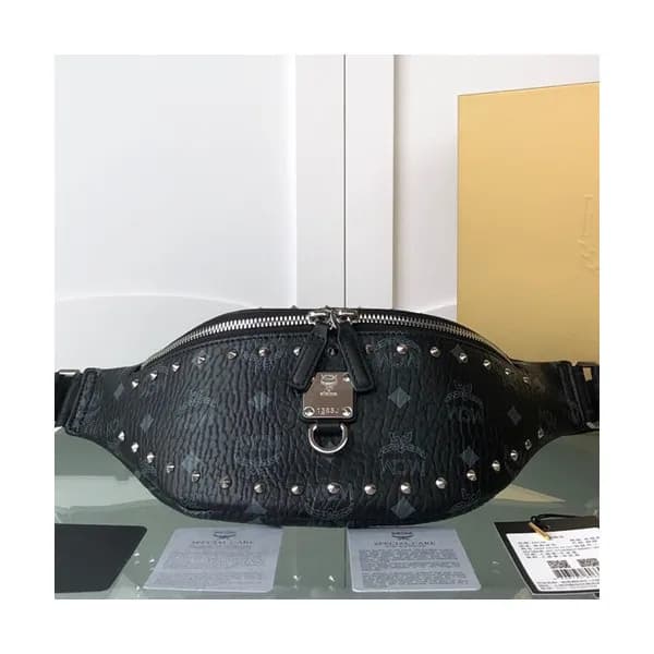 MCM 2019 Visetos Leather Hip Sack Belt Bag,36cm - … - 1