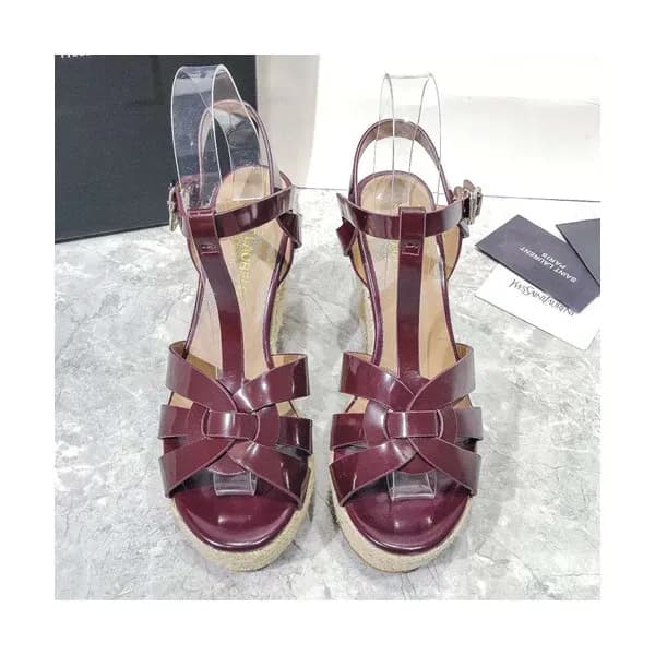 Saint Laurent 2019 Ladies Wedge High Heel Sandal -… - 1