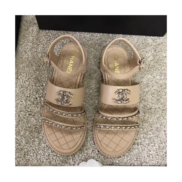 Chanel 2019 Ladies Leather Sandal - 샤넬 2019 여성용 레더… - 1