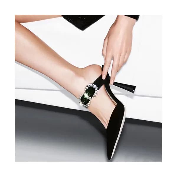 Jimmy Choo 2019 Ladies Suede High Heel Slipper - 지… - 1