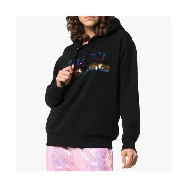 Gucci 2019 Mm/Wm Logo Glitter Cotton Hood Tee - 구찌… - 1