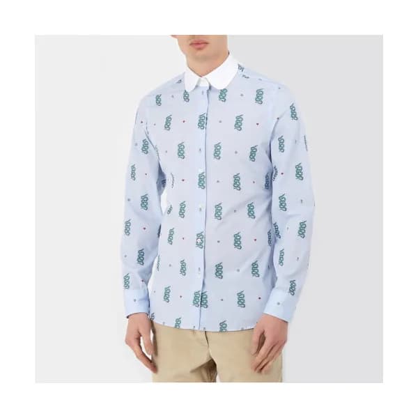 Gucci 2019 Mens Neck Logo Slim Fit Cotton shirt - … - 1