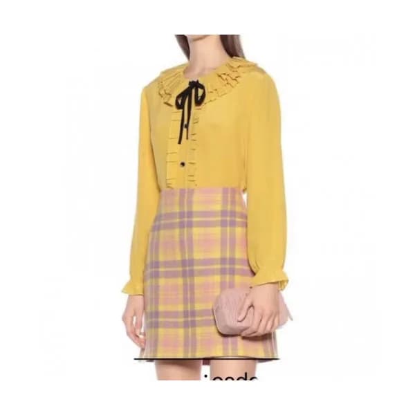 Miumiu Womens Trendy Ribbon Silk Tshirts - 미우미우 여성… - 1