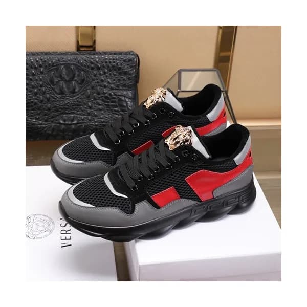 Versace 2020 Mens Leather Sneakers - 베르사체 2020 남성용… - 1