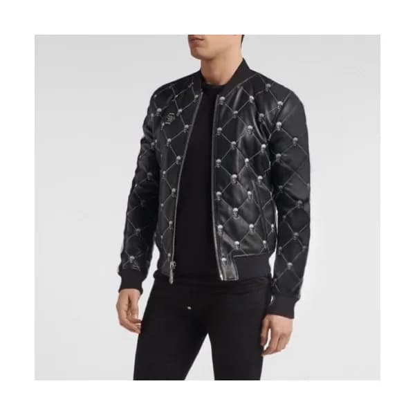 Philipp Plein Mens Leather Jacket - 필립플레인 2020 남성 … - 1