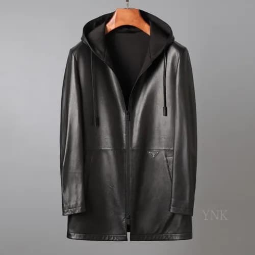 Prada 2020 Mens Logo Casual Leather Jacket - 프라다 2… - 1