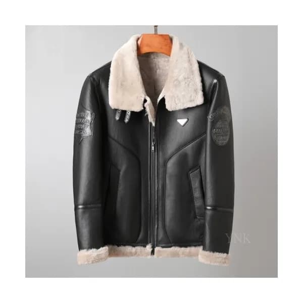 Prada 2020 Mens Logo Casual Leather Jacket - 프라다 2… - 1