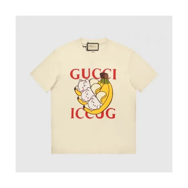 [매장판]Gucci Mm/Wm Logo Short Sleeved Tshirts Ivory… - 1