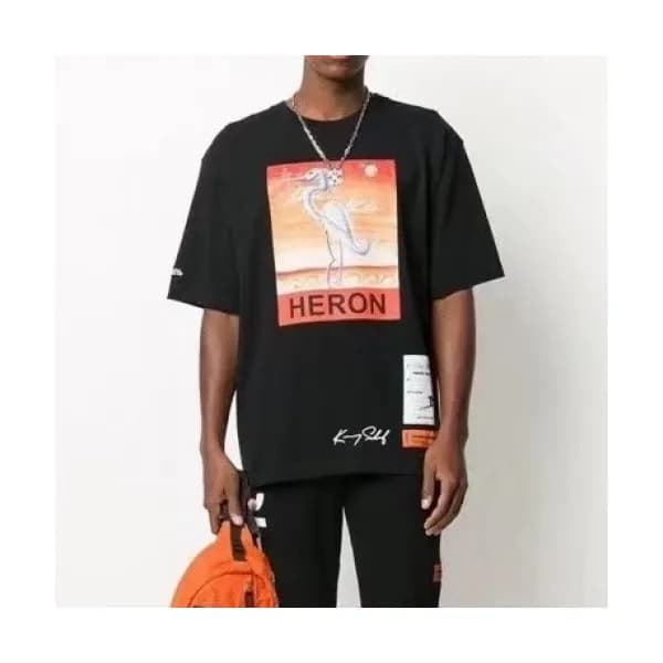 Heron Preston Mens Printing Crew neck Short Sleev…