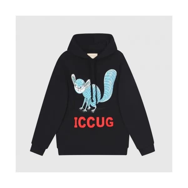 Gucci Mm/wm Logo Casual Oversize Cotton Hoodie Bl… - 1