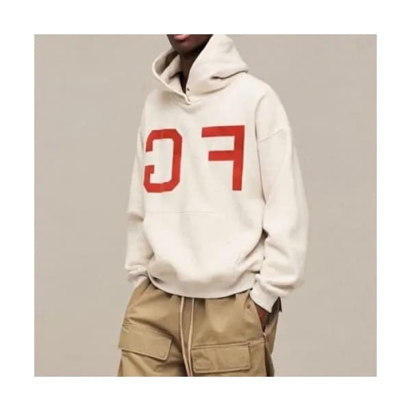 Fear of god Mm/Wm Logo Oversize Cotton Hoodie Gra… - 1