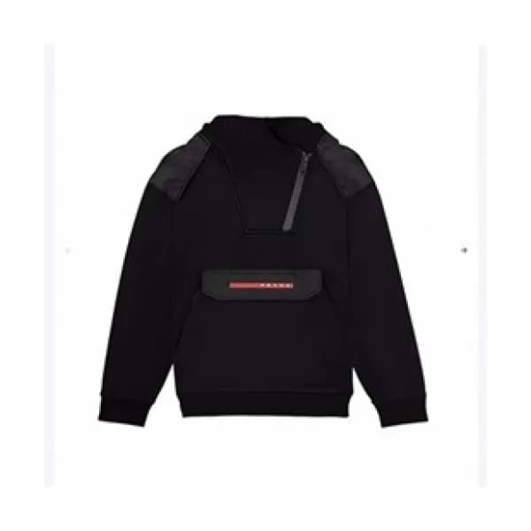 Prada Mens Casual Cotton Hoodie Black - 프라다 2021 … - 1