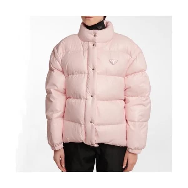 Prada Womens Logo Casual Duck Down Jackets Pink -… - 1