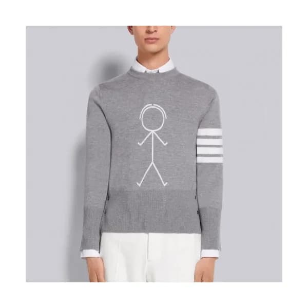 Thom Browne Mm/Wm Strap Crew-neck Wool Sweaters G… - 1