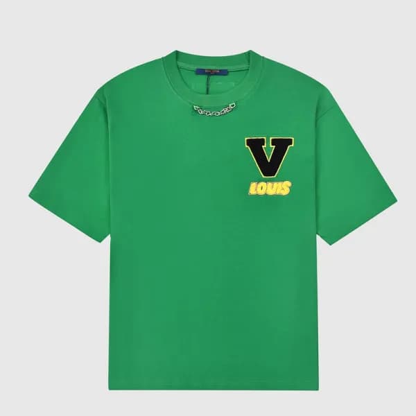 루이비통 남자 크루넥 그린 반팔티 - Unisex Green Tshirts - lou039… - 1