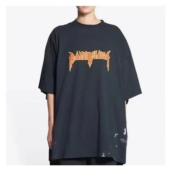 발렌시아가 남성 크루넥 블랙 반팔티 - Mens Black Tshirts - bal0130… - 1