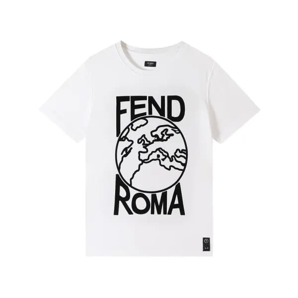 펜디 남성 크루넥 화이트 반팔티 - Mens White Tshirts - fen01160x - 1