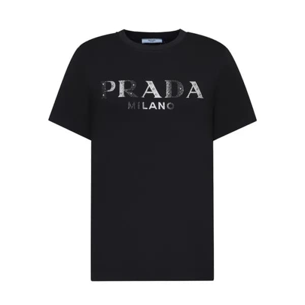 프라다 남성 크루넥 블랙 반팔티 - Mens Black Tshirts - Pra02635x - 1