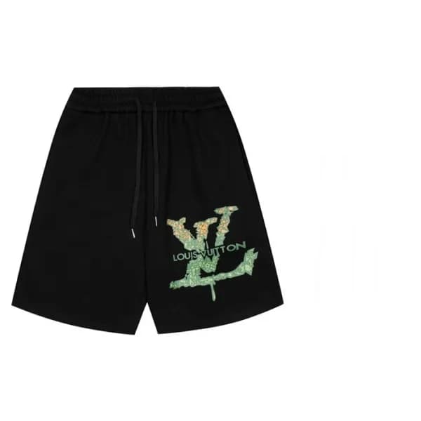 루이비통 남성 블랙 반바지 - Mens Black Half-pants - lou04130x - 1