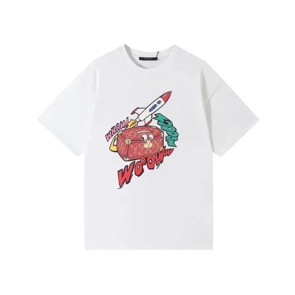 루이비통 남성 화이트 크루넥 반팔티 - Mens White Tshirts - lou0417… - 1