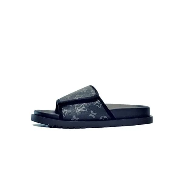 루이비통 남성 클래식 블랙 슬리퍼 - Mens Black Slippers - lou0421… - 1